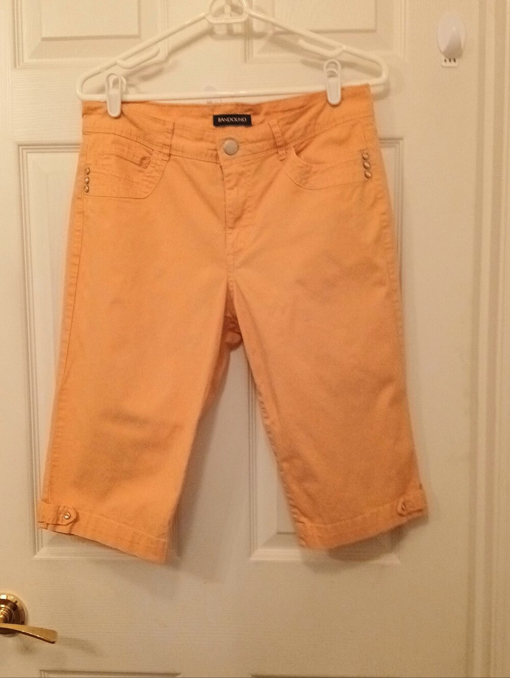 Bandolino Brady Bermuda Shorts Women's Size 8 Orange Cotton Casual Summer Beachy
